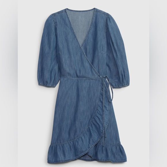 Gap Denim Wrap Dress 100% organic cotton - Picture 2 of 7